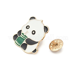 パンダテーマのエナメルピン  バックパック服用合金ブローチ  ホワイト  27.5x25mm&nbsp;JEWB-J006-02E-KCG
