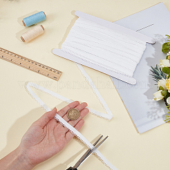 20ヤードのナイロンレースリボン  ウェディングドレスの装飾用の花飾り  ホワイト  3/8インチ（10mm）&nbsp;OCOR-GF0005-87A-01