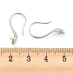 925純銀フープピアスパーツ  片穴バロックパールビーズ用  銀  20.5x5.5mm  ピン：0.8mm&nbsp;STER-H107-11S