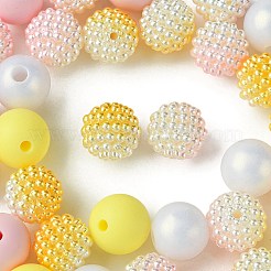 DIY ラウンド シリコン & アクリル & ベリー ビーズ ファインディング キット  ミックスカラー  11.5~12x12mm  穴：1~3mm&nbsp;DIY-FS0006-26B