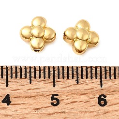 真鍮ビーズ  花  ニッケルフリー  18KGP本金メッキ  7.5x7.5x4mm  穴：1.2mm&nbsp;KK-D407-07G