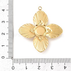 304ステンレススチールとABSプラスチック製の模造真珠ペンダント  花のチャーム  イオンプレーティング（ip）  18KGP本金メッキ  37.5x35x6mm  穴：1.6mm&nbsp;STAS-Z185-04G-02