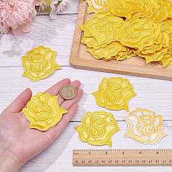 花のコンピューター刺繍ポリエステル粘着パッチ  パッチにこだわる  マスクと衣装のアクセサリー  アップリケ  きいろ  72x57mm&nbsp;PATC-WH0025-01A