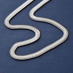8mm 304 ステンレススチール フラットスネークチェーンネックレス  変色しない  ステンレス鋼色  23.23インチ（59cm）&nbsp;NJEW-P338-09P
