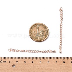 304ステンレススチールチェーンエクステンダー  はんだチェーン  ローズゴールド  55~63x3mm&nbsp;X-STAS-H558-22RG