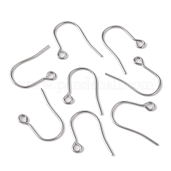 変色しにくい304ステンレススチール製イヤリングワイヤー  水平ループ付き  22x18mm  穴：2.2mm&nbsp;STAS-H020-NF