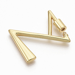 真鍮製ネジカラビナロックチャーム  ネックレス作り用  18KGP本金メッキ  ニッケルフリー  文字.z  31x25x2.5mm&nbsp;KK-T046-001G-Z-NF