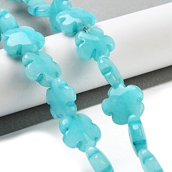 天然フラワーアマゾナイトビーズ連売り  染め  花  16x16x6mm  穴：1.4mm  約25個/連  14.57~14.96インチ（37~38cm）&nbsp;G-F769-T01-01