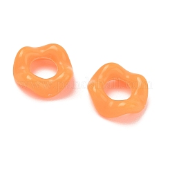 不透明なアクリルビーズ  大穴ビーズ  ウェーブリング  オレンジ  15x5mm  穴：7mm  約1000個/500g&nbsp;AC-CBA5019-10H