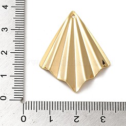 真鍮製ペンダント  ファン  18KGP本金メッキ  35x27.5x2.5mm  穴：1.2mm&nbsp;KK-O100-19G-01