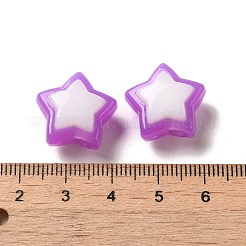 模造ゼリー透明アクリルビーズ  ツートン  スター  パープル  17x18x3mm  穴：3.5mm  20個/セット&nbsp;SACR-R741-03H