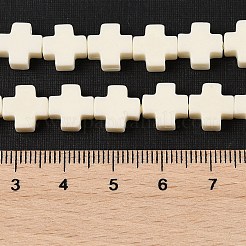 合成サンゴビーズ連売り  染め  クロス  ミックスカラー  9x9x4mm  穴：1.2mm  約35個/連  12.99''（33センチメートル）&nbsp;CORA-L044-A15