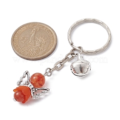天使の天然宝石 kcychain  アクリルペンダントと鉄の付属品付き  レッドオレンジ  7.6cm&nbsp;KEYC-JKC00565-02