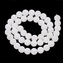 天然石ホワイトジェイドビーズ連売り  艶消し  ラウンド  6mm  穴：1mm  約62個/連  14.6インチ&nbsp;LS-G-T106-322