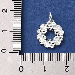 スターリングシルバーのハートフラワーチャーム925個  丸カン付き  銀  13.5x12x1mm  穴：3mm&nbsp;STER-K180-11A-S