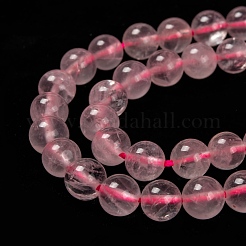 天然石ローズクォーツビーズ連売り  ラウンド  8mm  穴：1mm  約22~24個/連  8インチ&nbsp;X-G-C076-8mm-3