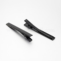 スプレーは鉄のワニのヘアクリップのパーツを塗装  ブラック  76x8x13mm&nbsp;IFIN-A171-08F-01