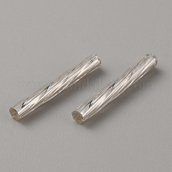 ガラスツイストビューグルビーズ  銀並ぶ  丸い穴  透明  21x2.5mm  穴：1mm  2250個/袋&nbsp;GLAA-WH0042-01A