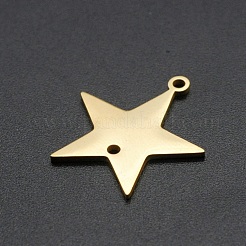 201 ステンレススチールリンクコネクター  レーザー切断  スター  ゴールドカラー  21x20x1mm  穴：1.8mm&nbsp;STAS-N090-LA154