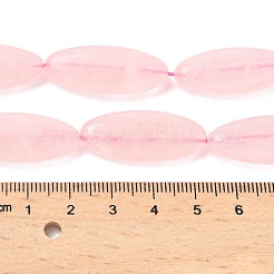 天然石ローズクォーツビーズ連売り  馬の目  29~30x12~12.5x5.5~6.5mm  穴：0.7~1mm  約13個/連  14.96インチ（38cm）&nbsp;G-B078-E15-01