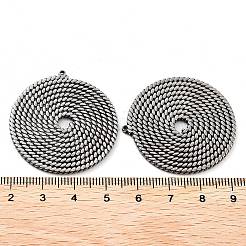 ステンレスペンダント201個  フラットラウンドのチャーム  アンティークシルバー  37x35x1.5mm  穴：1mm&nbsp;STAS-Z057-13AS