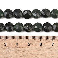 天然グリーンディオプサイドビーズ連売り  面取りされた正方形カットのフラットラウンドいビーズ  8.5x4.5~5.5mm  穴：1mm  約50個/連  15.55''（39.5~39.8センチメートル）&nbsp;G-NH0074-A01-01