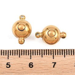 304ステンレススチールボックス留め具  ラウンド  ゴールドカラー  13x8.5x9mm  穴：1.3mm&nbsp;STAS-Z203-02G