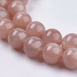 天然石サンストーンビーズ連売り  ラウンド  8mm  穴：1mm  約48個/連  15.7インチ&nbsp;X-G-J157-8mm-07