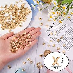 真鍮製チャーム10個  長持ちメッキ  ゴールドカラー  文字L  文字.x  X：9x7x3mm  穴：1.6mm&nbsp;KK-SZ0005-35X