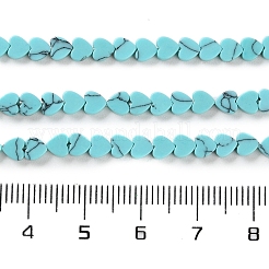 合成ターコイズビーズ連売り  ハート  4x4x2mm  穴：1mm  約87~91個/連  13.78''~14.17''（35~36センチメートル）&nbsp;G-M403-A29-01