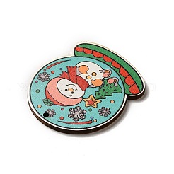 片面プリントの木製ペンダント  クリスマスクリスタルボールチャーム  他人  49.5x43x2.6mm  穴：2mm&nbsp;WOOD-H102-02C