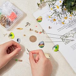 釣りアクセサリー  鉄の釣り道具を含む  ルアー釣り  peフィッシング蓄光ビーズ  爪フックとアイピン  ミックスカラー  6x6x1.5mm  穴：1mm&nbsp;FIND-FH0002-47