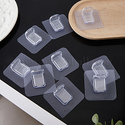 粘着プラスチック棚受けクリップ  透明なドリル不要のブラケット  透明  57x57x7.5mm&nbsp;AJEW-WH0752-794