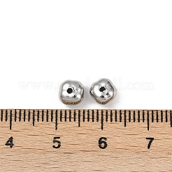 304ステンレススチールビーズ  洗練された  正方形  変色防止  ステンレス鋼色  5.5x5.5x4mm  穴：1mm&nbsp;STAS-G356-02P