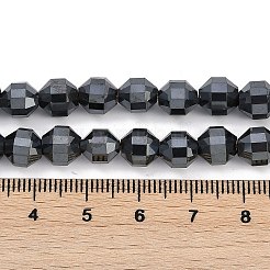 電気メッキ合成非磁性ヘマタイトエネルギープリズムビーズ連売り  ファセットバイコーンバレルドラムビーズ  ヘマタイトメッキ  7x7mm  穴：1mm  約53個/連  15.63インチ（39.7cm）&nbsp;G-H072-M01-01