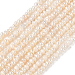 天然養殖淡水パールビーズ連売り  ロンデル  グレード4a+  パパイヤホイップ  1.8~2.3mm  穴：0.5mm  約211~230個/連  14.37~14.57インチ（36.5~37cm）&nbsp;PEAR-C004-20B
