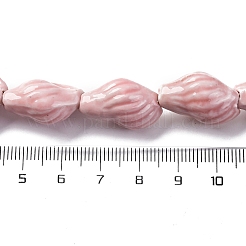 オーシャンシリーズ 手作り磁器ビーズ  巻き貝  ピンク  21.5~22x14~14.5x11~11.5mm  穴：2mm  約18個/連  14.06'''~14.17''（35.7~36センチメートル）&nbsp;PORC-R002-04D