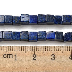 天然石ラピスラズリビーズ連売り  染め  キューブ  4~5x4~5x4~5mm  穴：1mm  約86個/連  15.16インチ（38.5cm）&nbsp;G-F631-K28