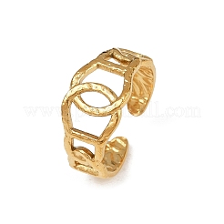 女性用304ステンレススチールカフオープンリング  ゴールドカラー  10mm&nbsp;LS-RJEW-H255-01G-01