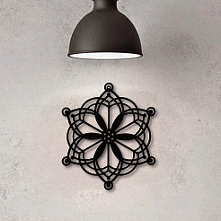 鉄のペンダントデコレーション  屋外の庭の装飾のため  花  電気泳動黒  28.5x25cm&nbsp;HJEW-WH0013-029