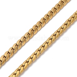 316サージカルステンレスリングペンダントネックレス  キューバチェーンと  ゴールドカラー  16.14インチ（41cm）  ワイド：3.7mm&nbsp;LS-NJEW-D059-01C-G
