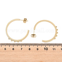 304ステンレススチールスタッドピアス金具  耳ワイヤー  ピアスバックキャッチ/イヤーナットとループ付き  ゴールドカラー  30x0.9mm  穴：0.9mm&nbsp;STAS-C182-01A-G