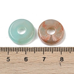 アクリルヨーロピアンビーズ  ドーナツ型大穴ビーズ  ミディアムターコイズ  15x3.5mm  穴：5mm  約800~830個/500g&nbsp;MACR-C037-07F