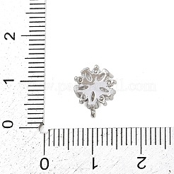 真鍮製マイクロパヴェキュービックジルコニアペンダント  花のチャーム  ラックめっき  長持ちメッキ  鉛フリー＆カドミウムフリー  プラチナ  12x9x3.5mm  穴：1.6mm&nbsp;KK-A269-17P