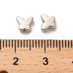 CCBプラスチックビーズ  蝶  プラチナ  5x6x3mm  穴：1.4mm&nbsp;LS-CCB-A001-06P
