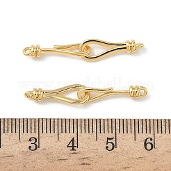 真鍮製S字クラスプ  ニッケルフリー  18KGP本金メッキ  32mm  穴：1.2mm&nbsp;KK-Z136-41B-G