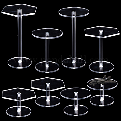 8セット6スタイルのアクリル収納ライザーラック  デスクトップメイク収納ラック  透明  80~152x55~95x54~152mm  1セット/スタイル&nbsp;AJEW-NB0006-30