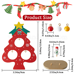 2セット2色のクリスマスツリー木製ディスプレイ装飾子供用  家庭用デスクトップテーブルの装飾用  ミックスカラー  34x64x135mm  1セット/色&nbsp;DJEW-GF0001-62