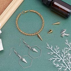 32個4スタイル304ステンレススチールペンダント  スパイク/コーン  ゴールデン＆シルバー  6.5~18x3~7mm  穴：1.5~2mm  8個/スタイル&nbsp;STAS-UN0027-88