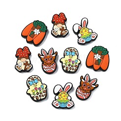 イースターテーマ 20個 5スタイル 食品グレードシリコンフォーカルビーズ  混合図形  29.5~30x20~26x7.5~8mm  穴：2mm  4個/スタイル&nbsp;SIL-CJ0002-95